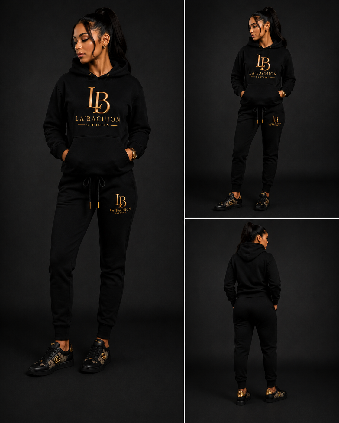 La’Bachion Signature Unisex Jogger Set – Midnight Gold
